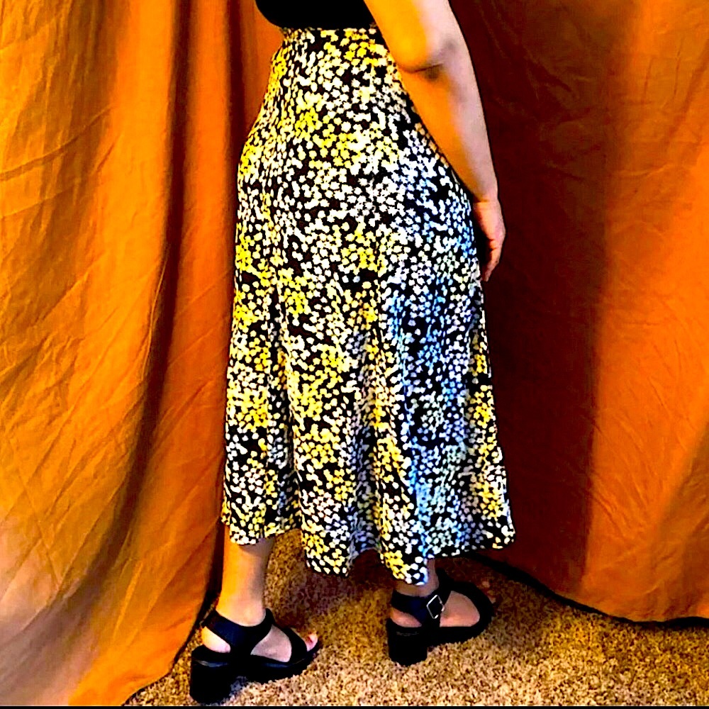 multi-colored flower power skirt